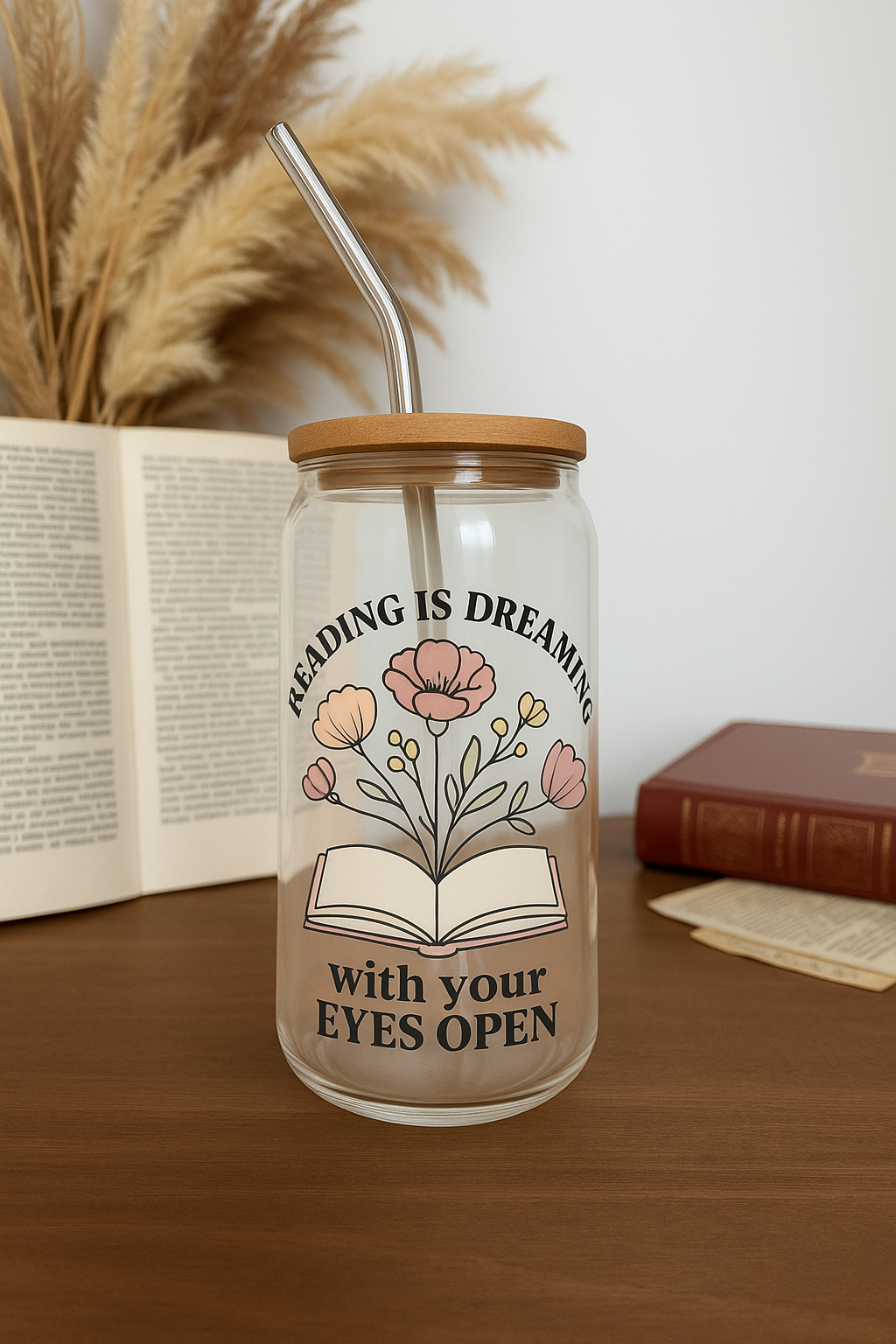 Verre « reading is dreaming »