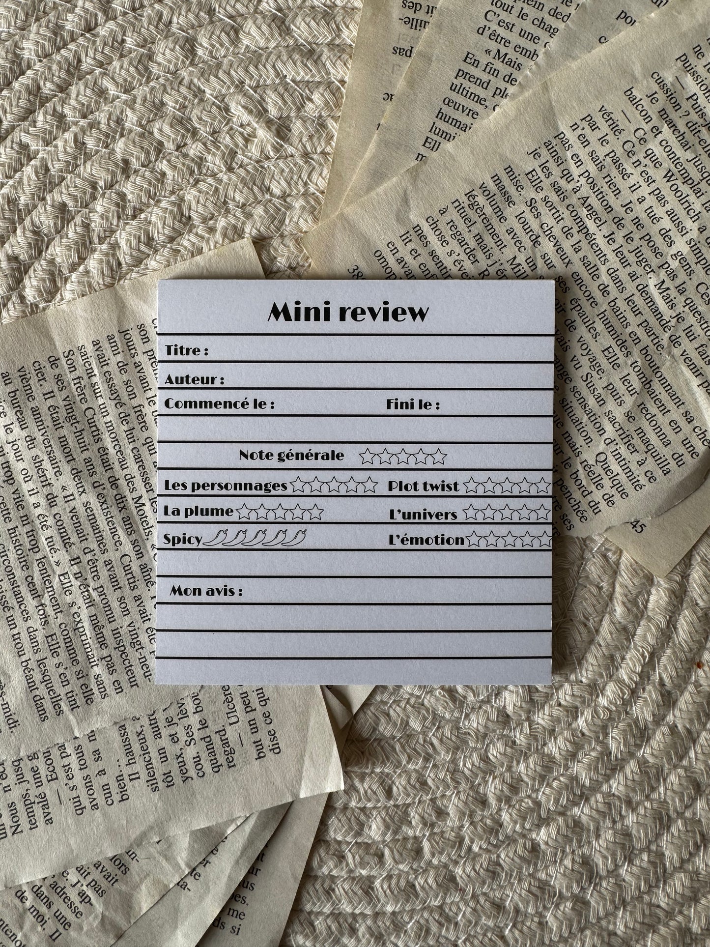 Bloc note « Mini review »