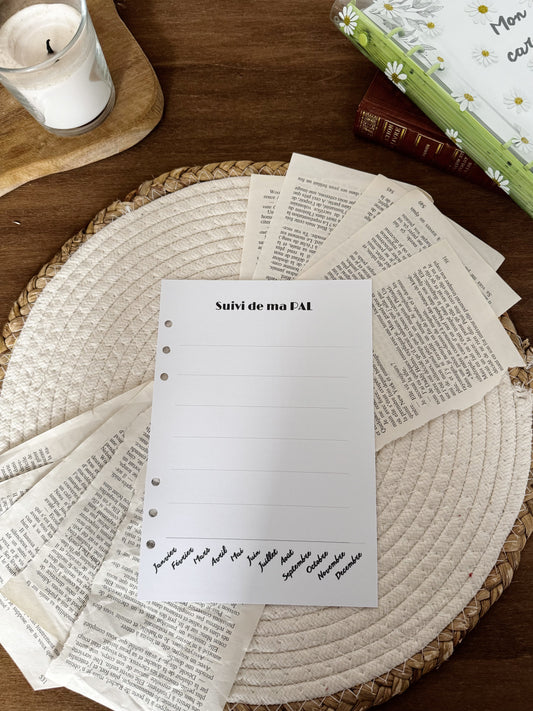 Kit de fiche défis et tracker