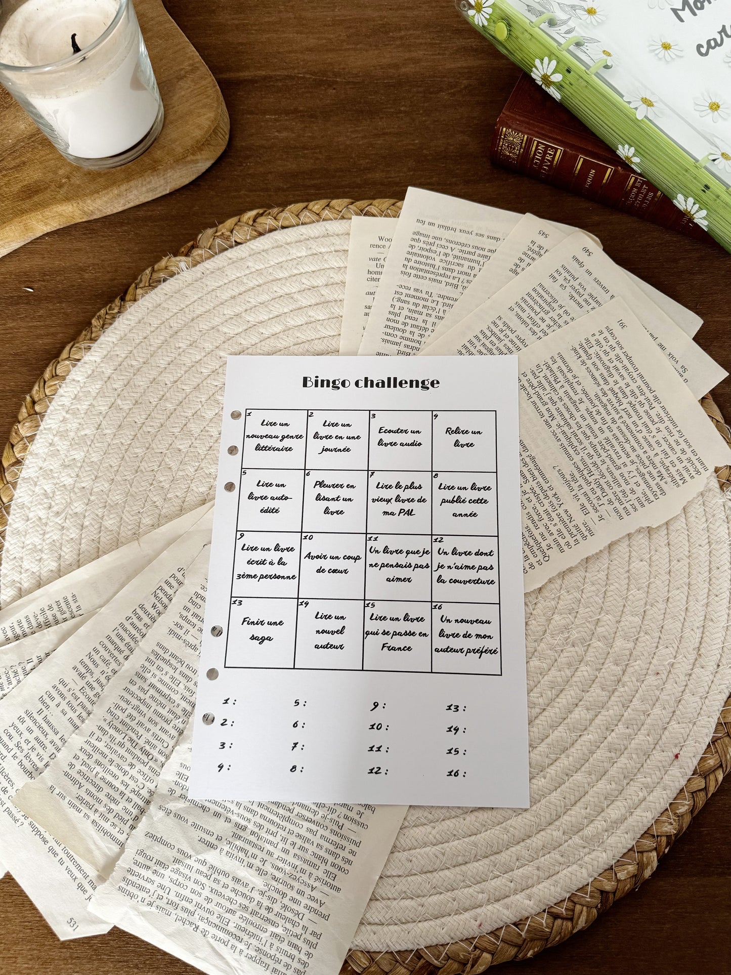 Kit de fiche défis et tracker