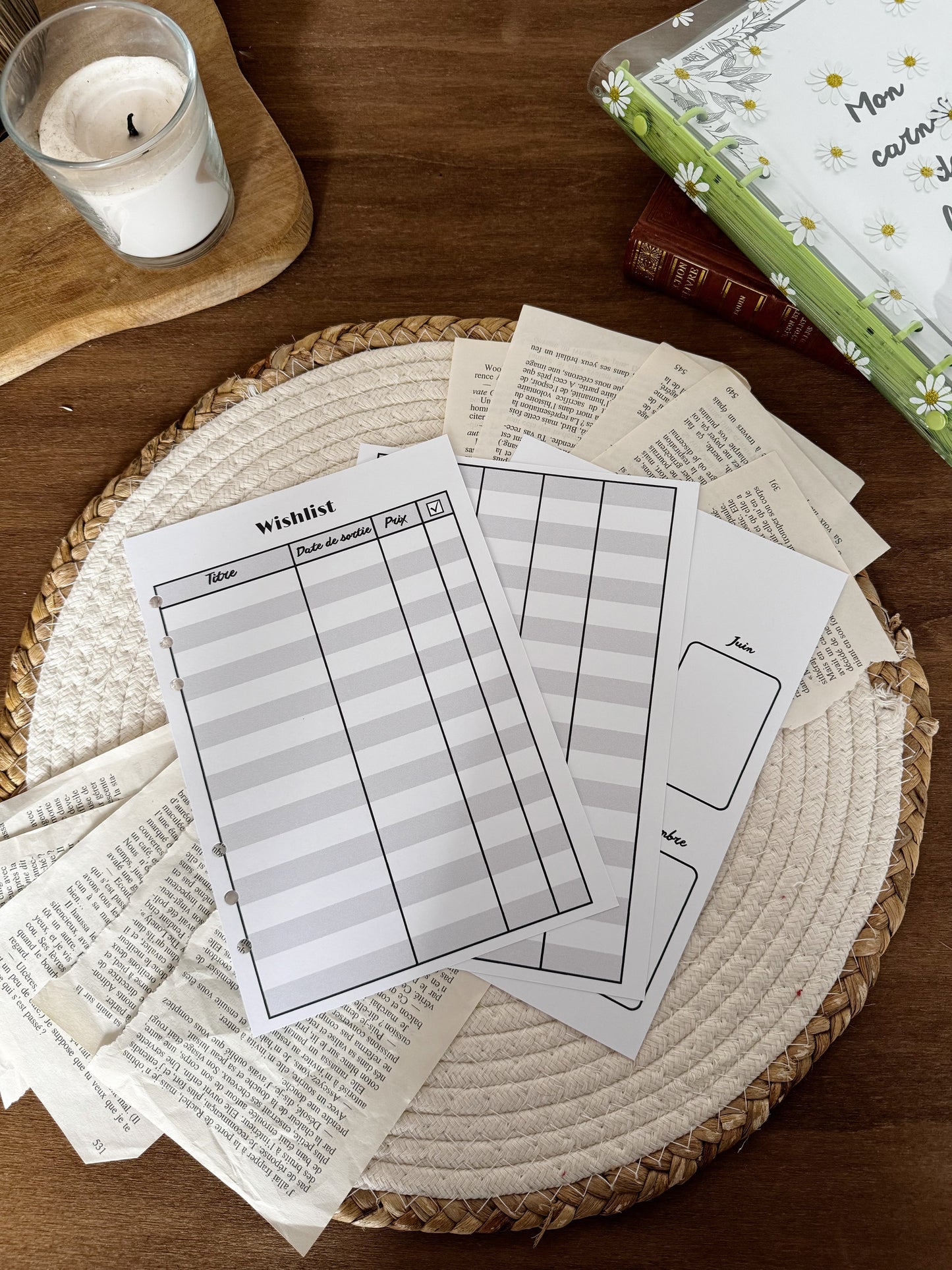 Kit de fiches de l’acheteuse compulsive.