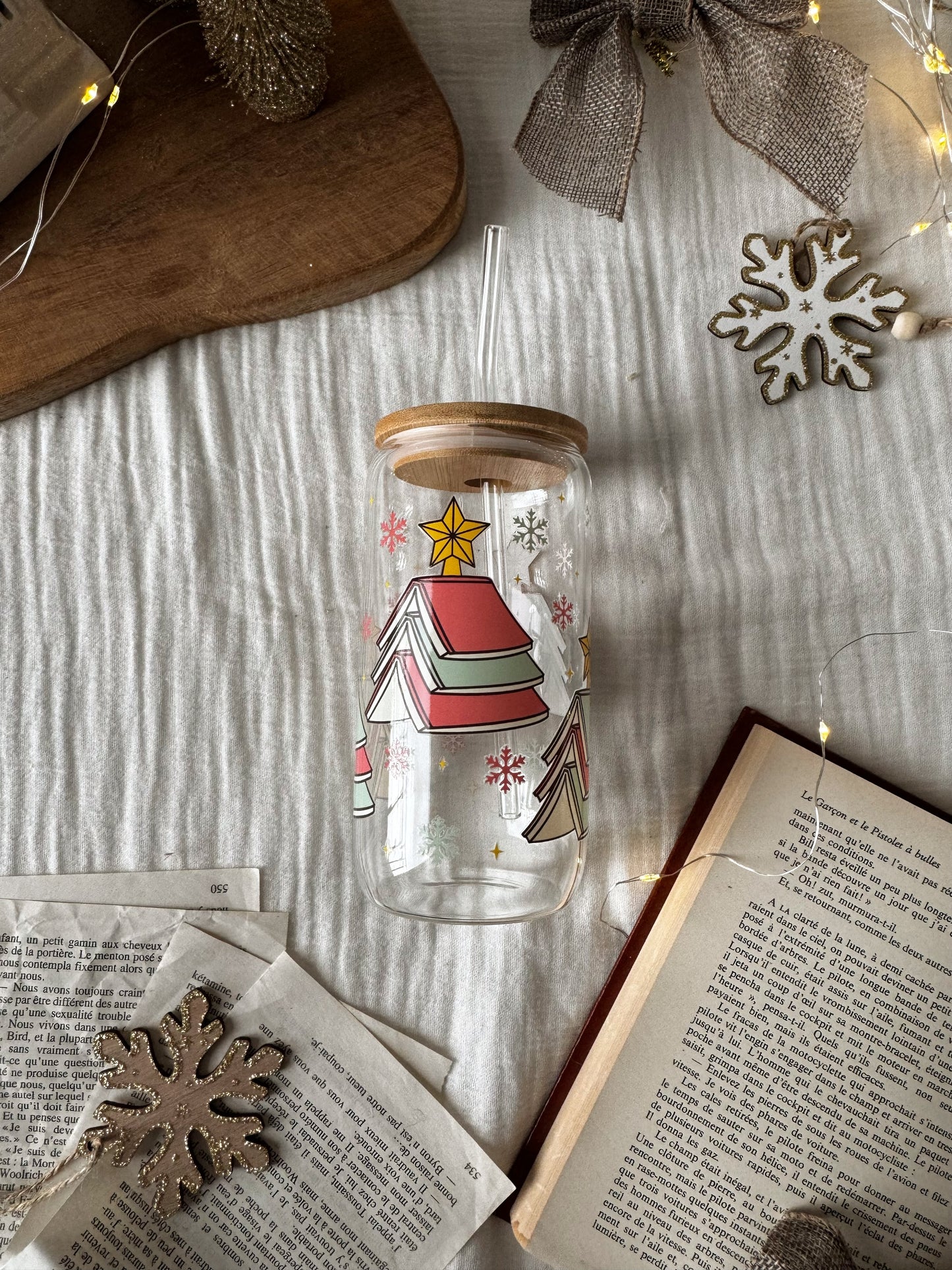Verre sapin de livres