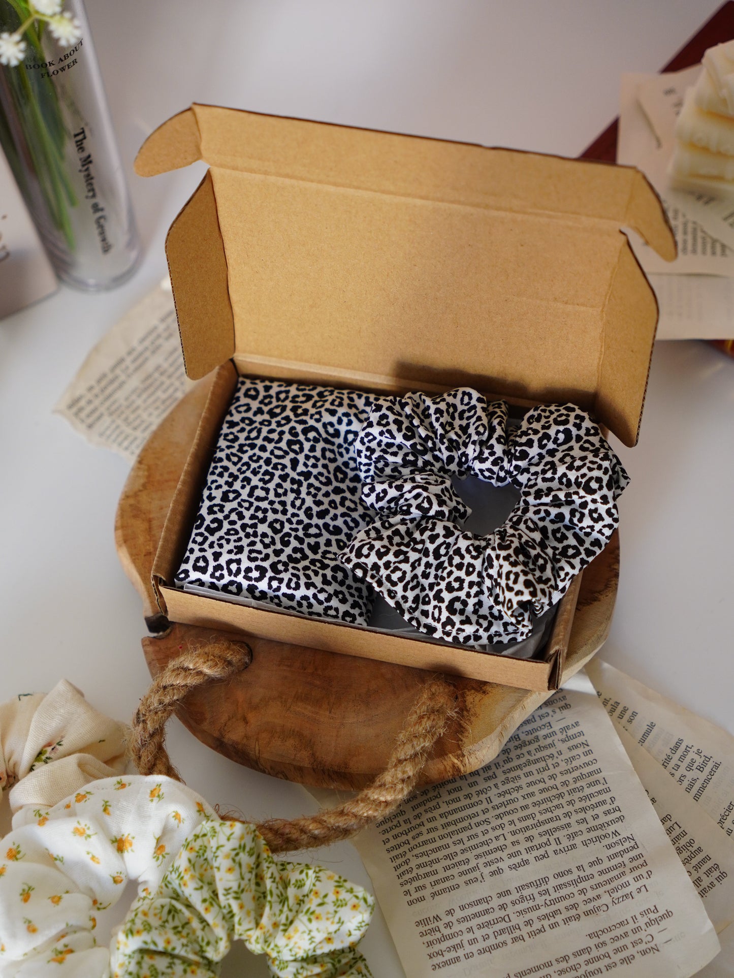 Coffret duo bandeau et chouchou | Duo graou blanc - Aurea Créations