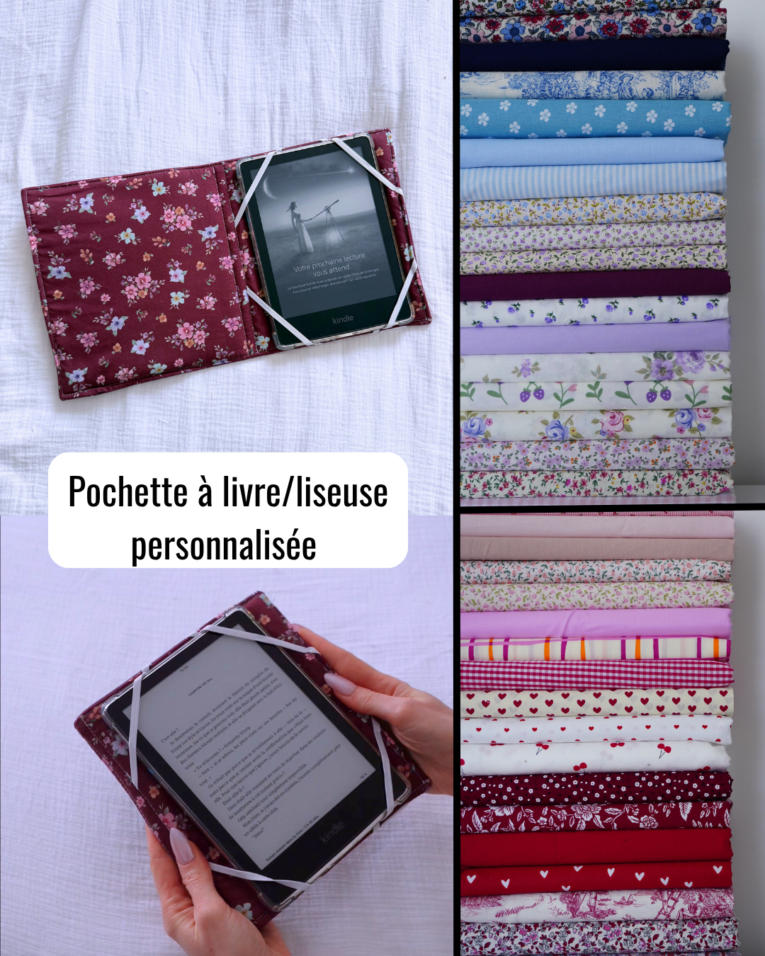 Étui à liseuse personnalisé en tissu - Protection et lecture