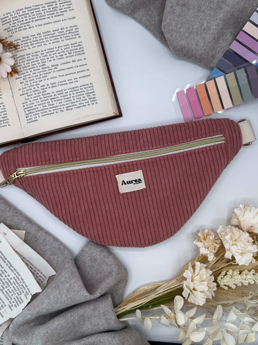 Sac banane vieux rose - Modèle Clara - Aurea Créations