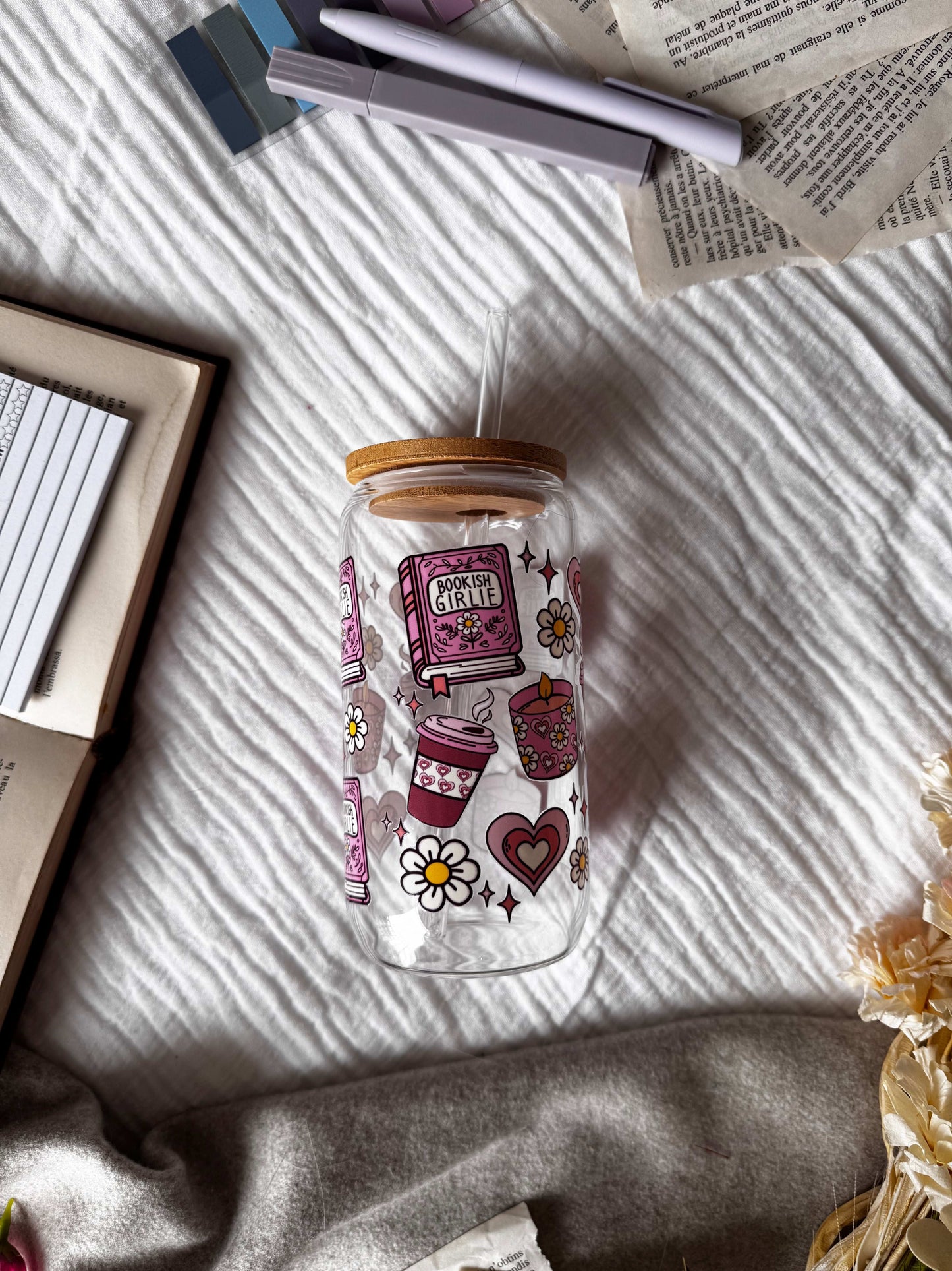 Verre illustré – Bookish Girl - Aurea Créations