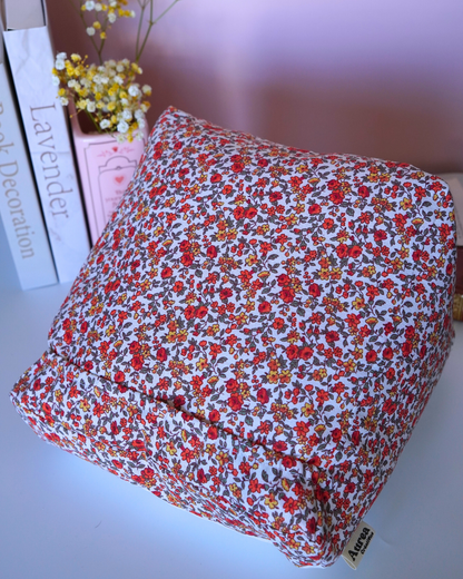 Coussin pour liseuse petites fleurs oranges