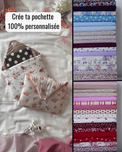 Pochette protège-livre & liseuse molletonnée – Fait main Pochette protège-livre & liseuse molletonnée – Fait main