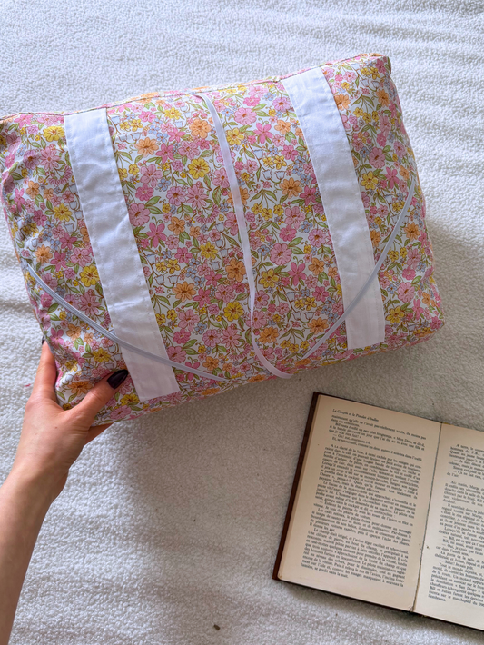 Coussin de lecture fleurs