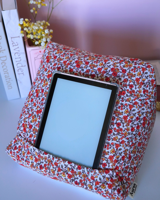 Coussin pour liseuse petites fleurs oranges