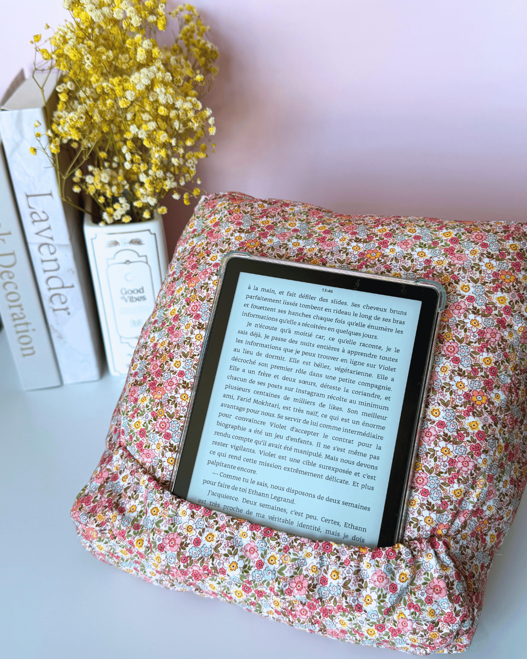 Coussin pour liseuse petites fleurs