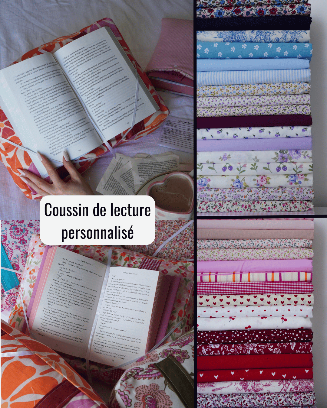 Coussin de lecture personnalisé