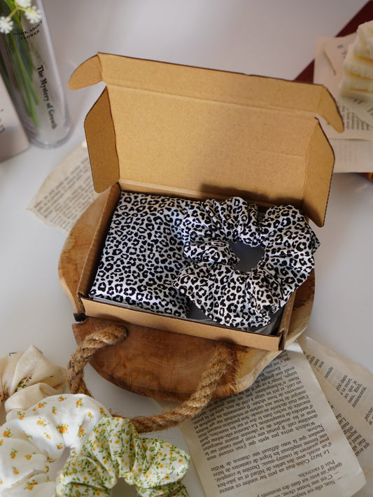Coffret duo bandeau et chouchou | Duo graou blanc - Aurea Créations
