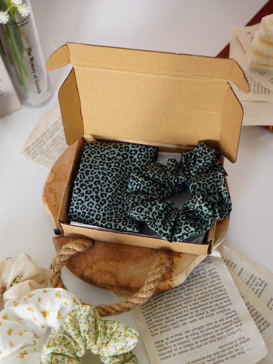 Coffret duo bandeau et chouchou | Duo graou bleu - Aurea Créations