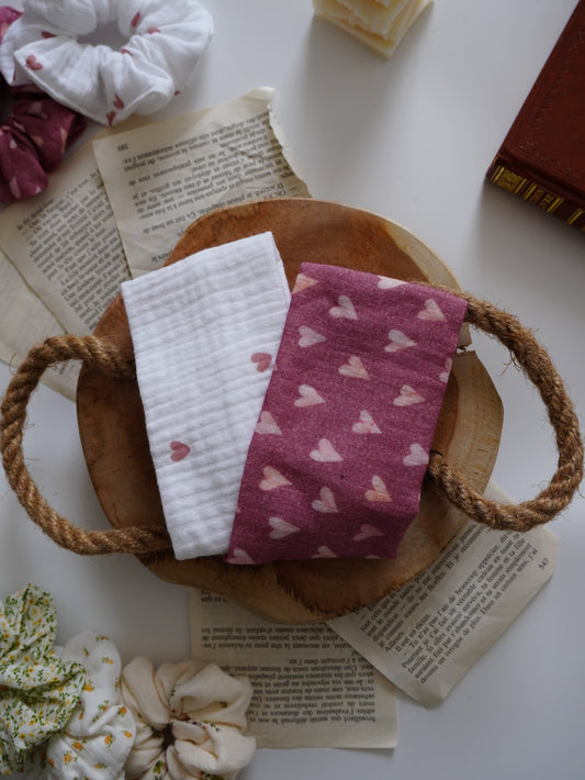 Coffret duo bandeaux | Duo bandeaux coeurs - Aurea Créations