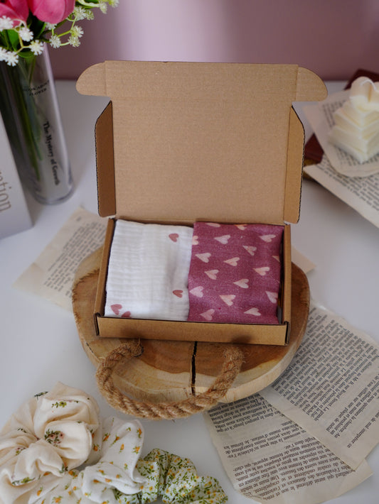 Coffret duo bandeaux | Duo bandeaux coeurs - Aurea Créations