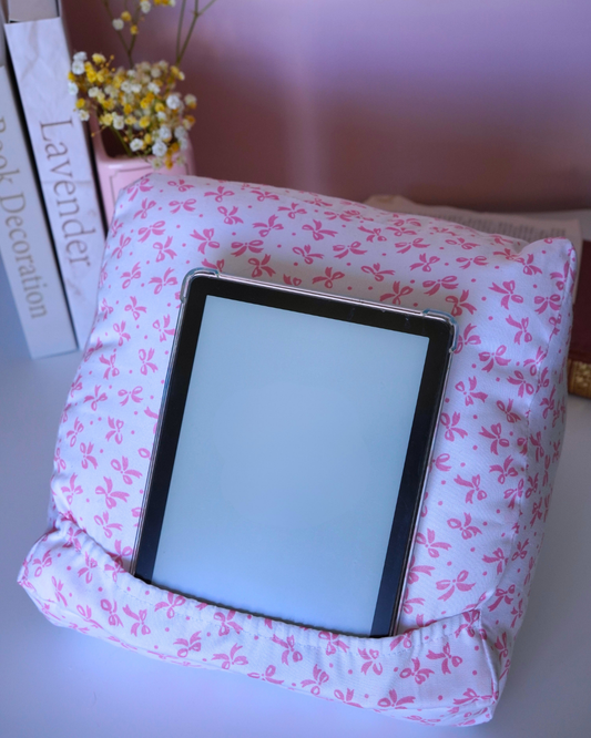 Coussin pour liseuse noeuds roses