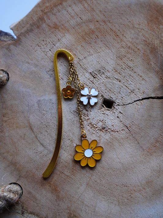 Marque - page printemps fleurs jaunes et blanches - Aurea Créations