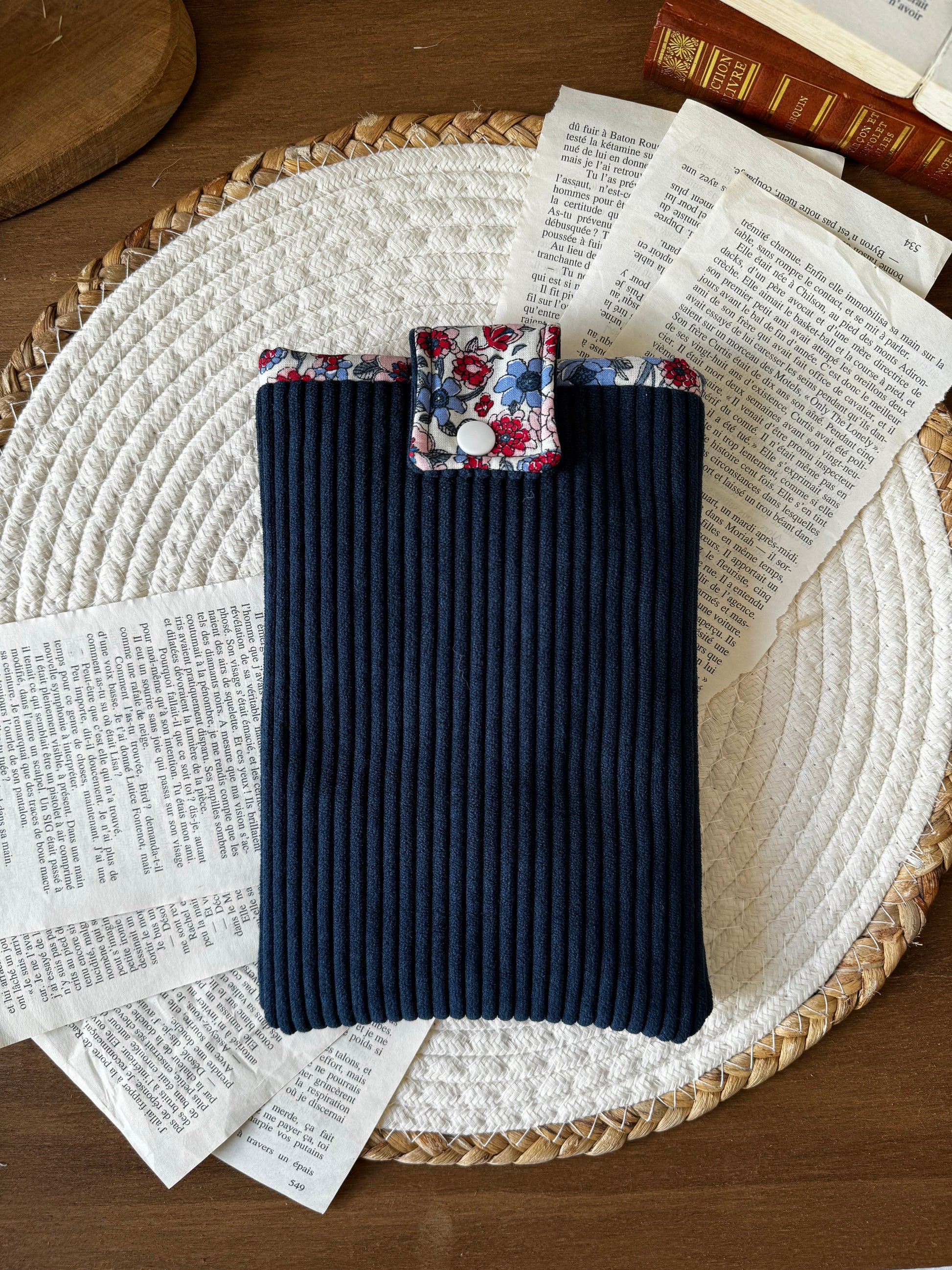 Pochette à livre « Navy » - Aurea Créations