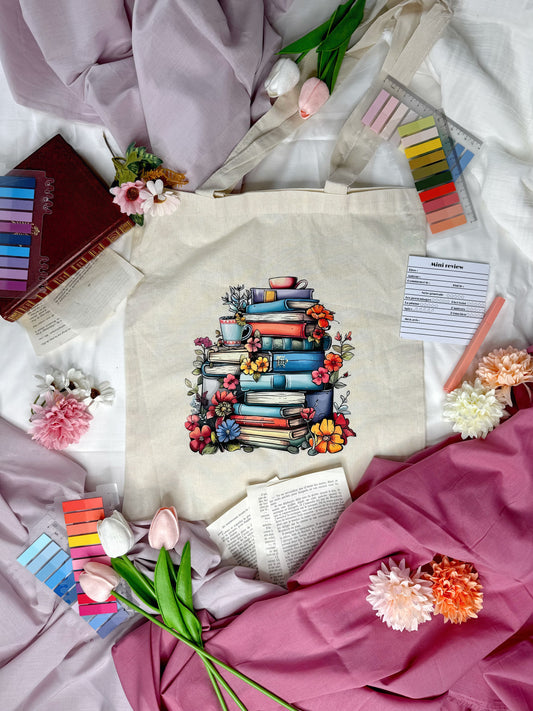 Tote bag "Pile de livres" - Aurea Créations